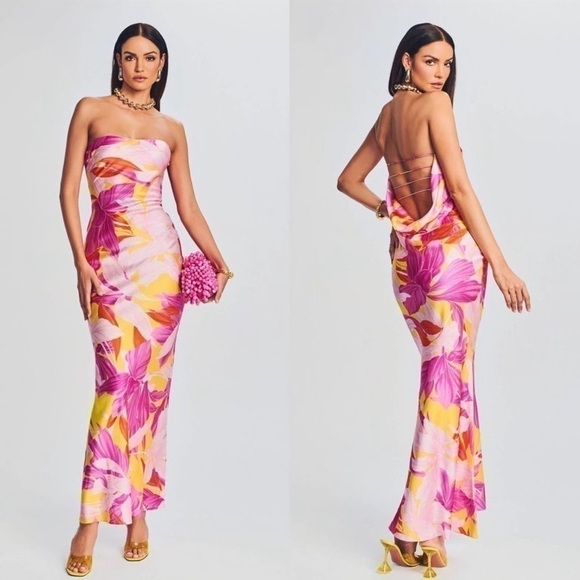 Retrofete Keaton Silk Floral Maxi Dress - Picture 1 of 6